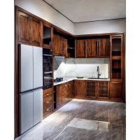 昌龍禾運新中式烏金木定制櫥柜