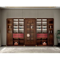 昌龍禾運新中式烏金木二門書柜1-602A#、三門書柜1-602B#、三門書柜1-602C#
