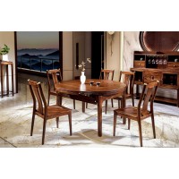 昌龍禾運(yùn)新中式烏金木餐桌1-503#、餐椅1-516#、餐邊柜1-521#