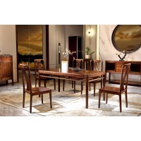 昌龍禾運(yùn)新中式烏金木餐桌1-507#、餐椅1-519#、餐邊柜1-521#