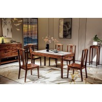 昌龍禾運(yùn)新中式烏金木巖板餐桌1-501#、餐椅1-518#