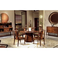 昌龍禾運(yùn)新中式烏金木餐桌1-505#、餐椅1-515#、餐邊柜1-521#、斗柜1-321#