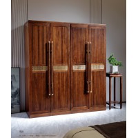 昌龍禾運新中式烏金木四門衣柜1-555#