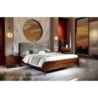 昌龍禾運(yùn)新中式烏金木床1-102#、床頭柜1-112#、妝臺1-121#、妝凳1-131#