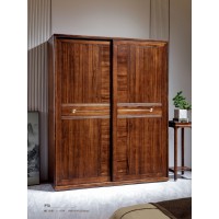 昌龍禾運新中式烏金木趟門衣柜1-157#