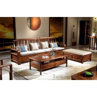昌龍禾運新中式烏金木沙發1-205#、長茶幾1-225#