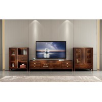 昌龍禾運新中式烏金木電視柜1-231#、左邊柜1-253#、右邊柜1-255#