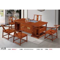 仿古風格茶臺，南康實木茶臺，江西沙比利、格木、橡木茶桌、博古架，潤淇家具廠家