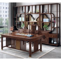 衛府里新中式烏金木SZ602書桌、WZY626主椅、BGJ626博古架
