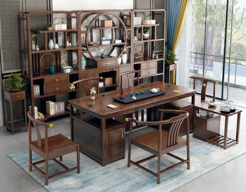 CT620茶臺(干泡款)、BG601茶水邊柜、CY628皇冠椅、CY629中元椅