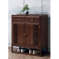 衛府里新中式烏金木XG623兩門鞋柜