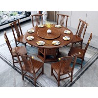 衛(wèi)府里新中式烏金木CZ612圓桌、CY611餐椅