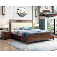 衛(wèi)府里新中式烏金木C611床、CG601床頭柜