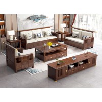 衛府里新中式烏金木SF615沙發、KG603電視柜、KT605茶幾、KT606方幾
